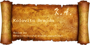 Kolovits Armida névjegykártya